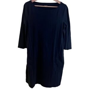 Garnet Hill A-Line Jersey Knit Dress Black Size 10